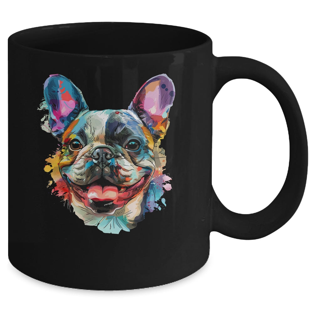 French Bulldog Mom Lover Puppy Dog Watercolor Tie Dye Painting Mug | teecentury