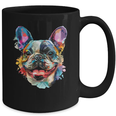 French Bulldog Mom Lover Puppy Dog Watercolor Tie Dye Painting Mug | teecentury