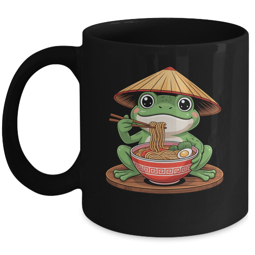 Frog Eating Ramen Kawaii Retro Japanese Noodles Anime Lovers Mug | teecentury