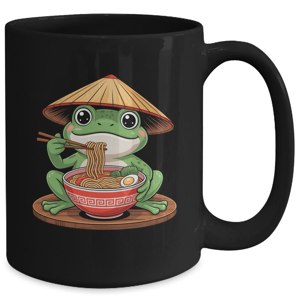 Frog Eating Ramen Kawaii Retro Japanese Noodles Anime Lovers Mug | teecentury