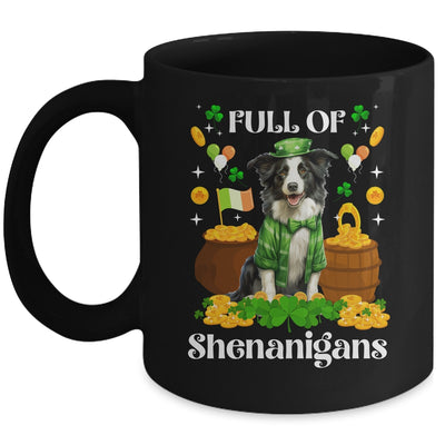 Full Of Shenanigans Border Collie St Patrick's Day Dog Mug | teecentury
