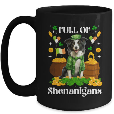 Full Of Shenanigans Border Collie St Patrick's Day Dog Mug | teecentury