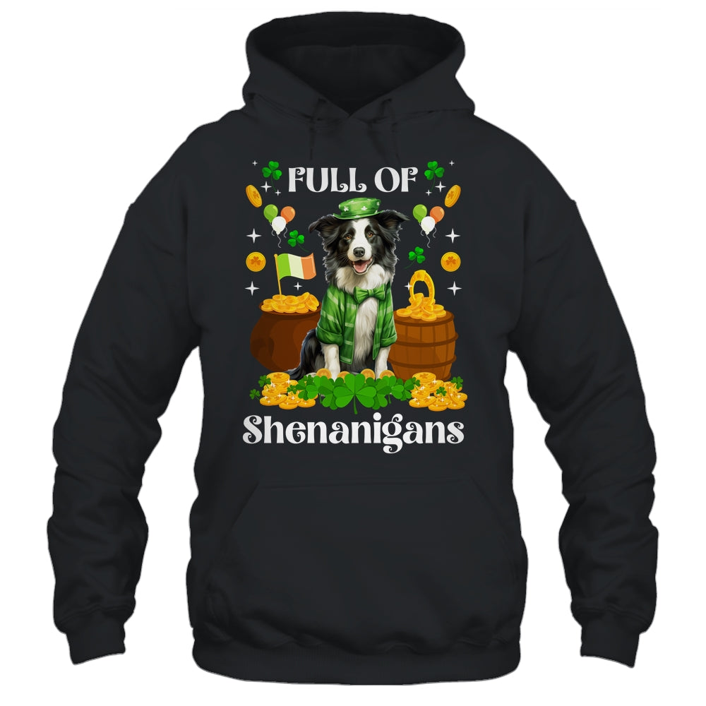 Full Of Shenanigans Border Collie St Patrick's Day Dog Shirt & Tank Top | teecentury