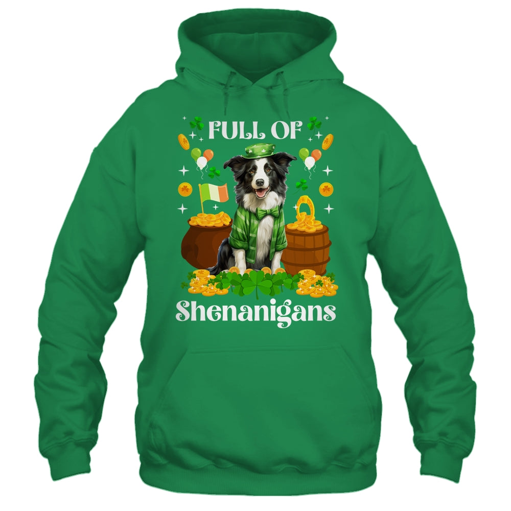 Full Of Shenanigans Border Collie St Patrick's Day Dog Shirt & Tank Top | teecentury