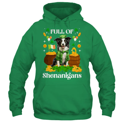 Full Of Shenanigans Border Collie St Patrick's Day Dog Shirt & Tank Top | teecentury