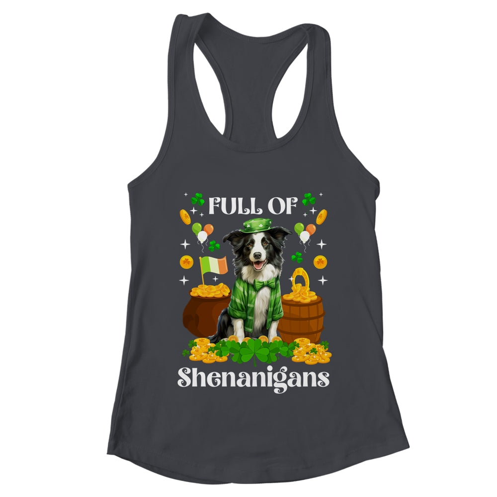 Full Of Shenanigans Border Collie St Patrick's Day Dog Shirt & Tank Top | teecentury
