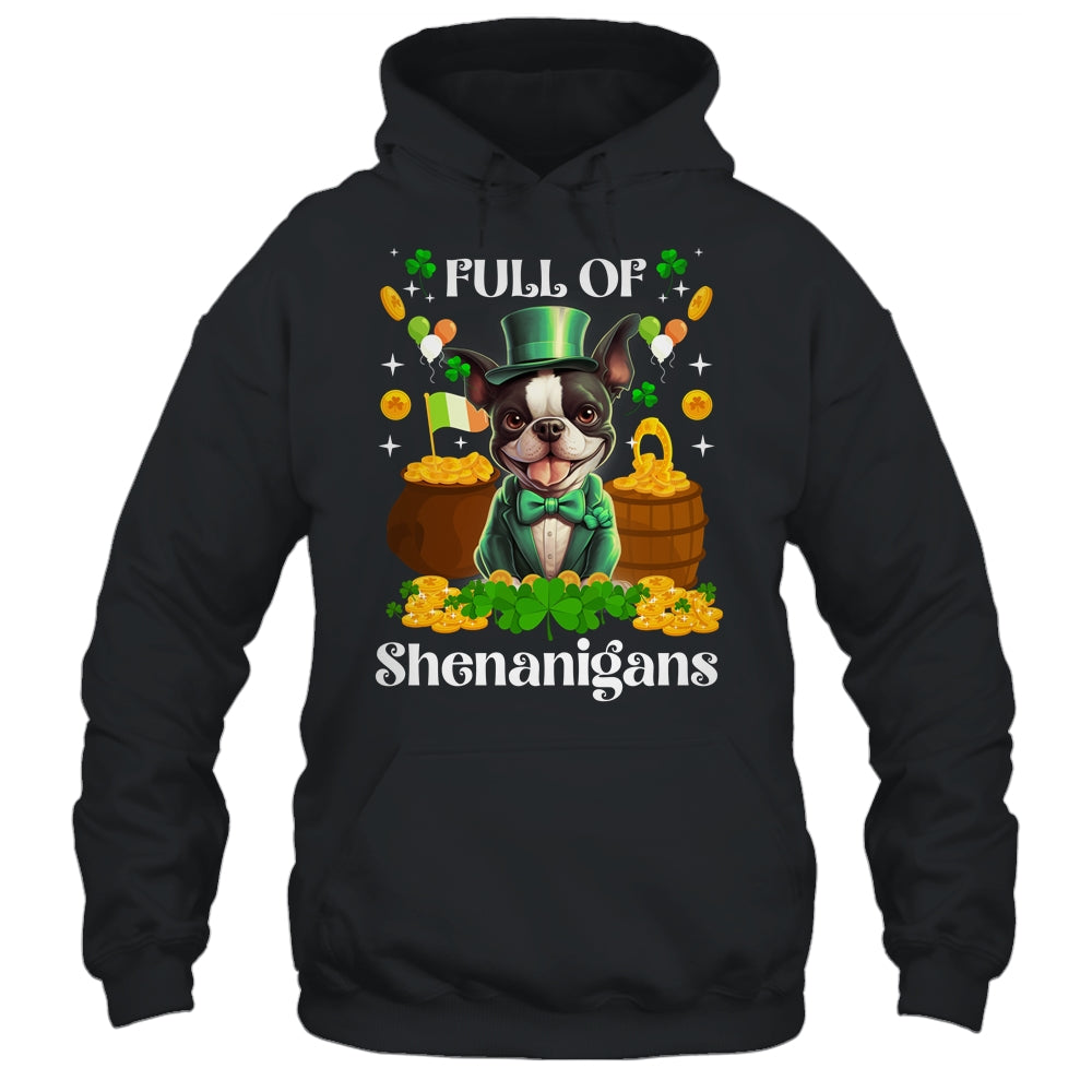 Full Of Shenanigans Boston Terrier St Patrick's Day Dog Shirt & Tank Top | teecentury