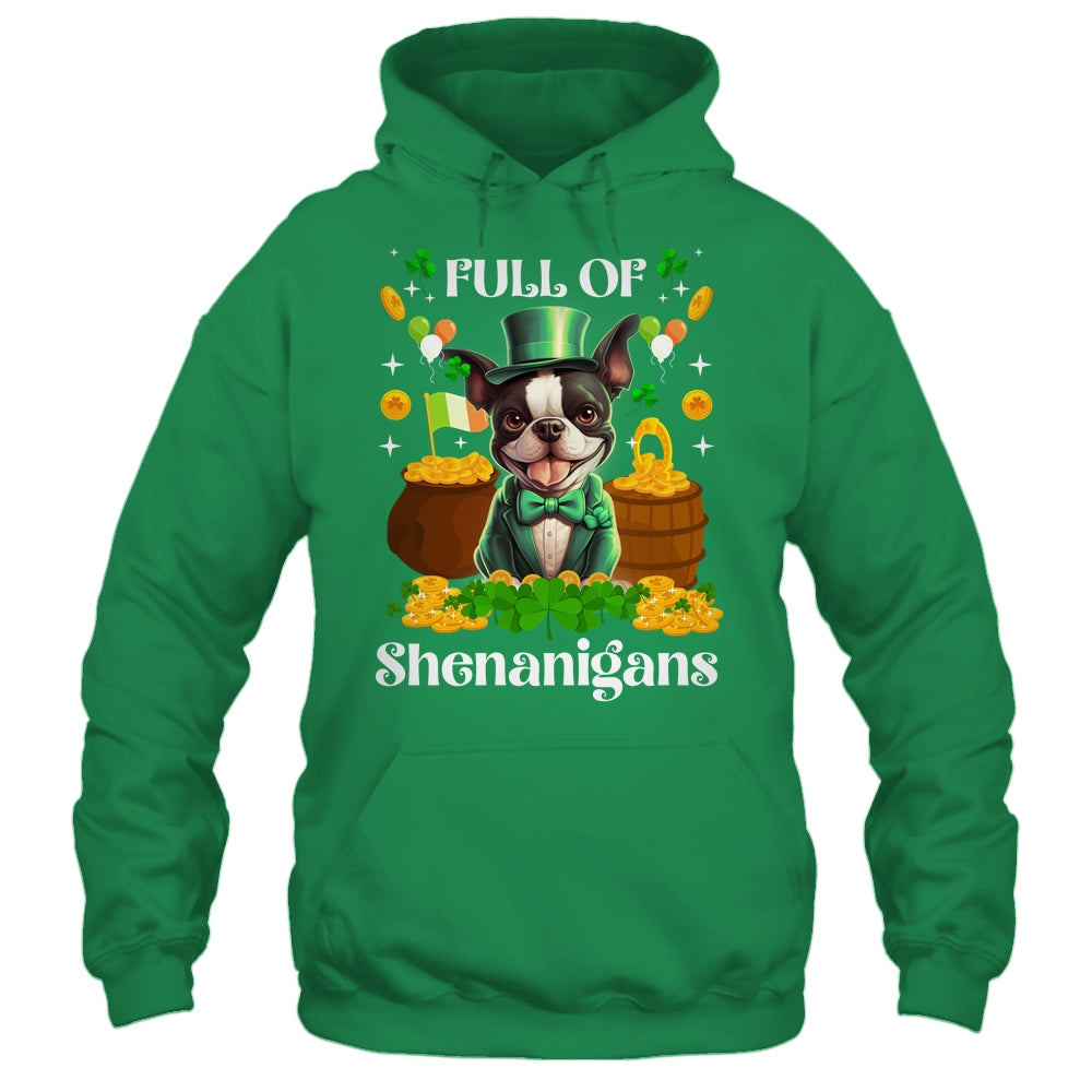 Full Of Shenanigans Boston Terrier St Patrick's Day Dog Shirt & Tank Top | teecentury