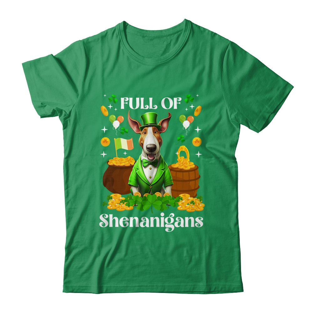 Full Of Shenanigans Bull Terrier St Patrick's Day Dog Shirt & Tank Top | teecentury