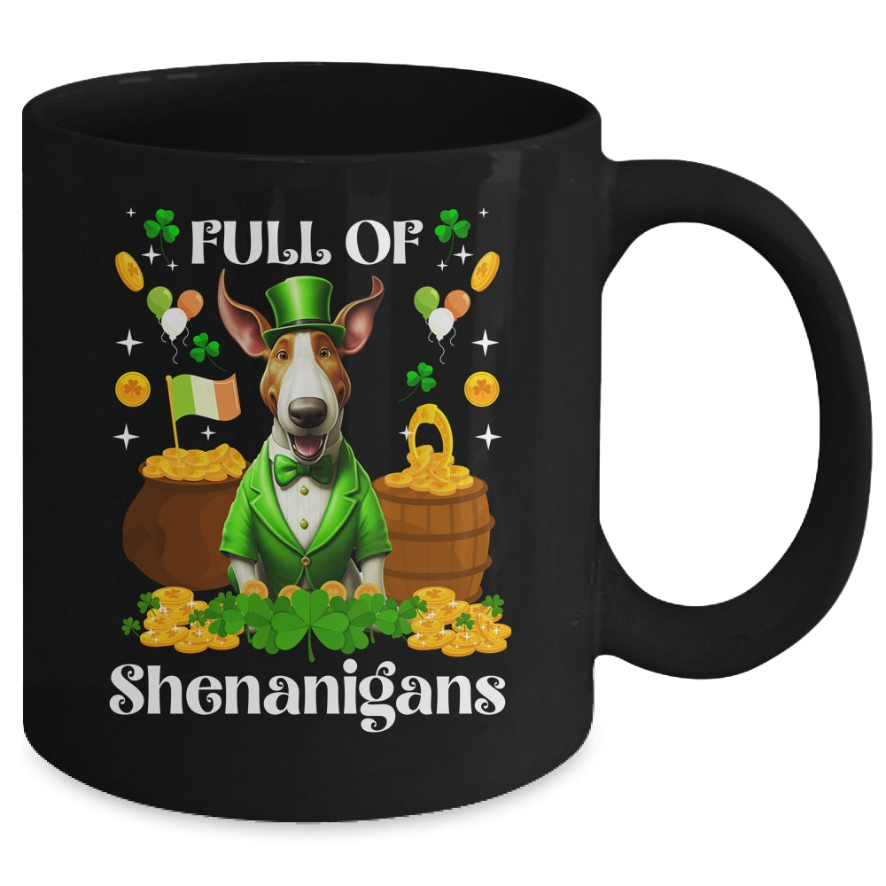 Full Of Shenanigans Bull Terrier St Patrick's Day Dog Mug | teecentury