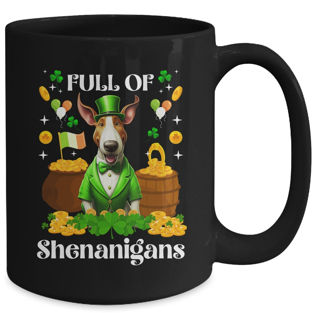 Full Of Shenanigans Bull Terrier St Patrick's Day Dog Mug | teecentury
