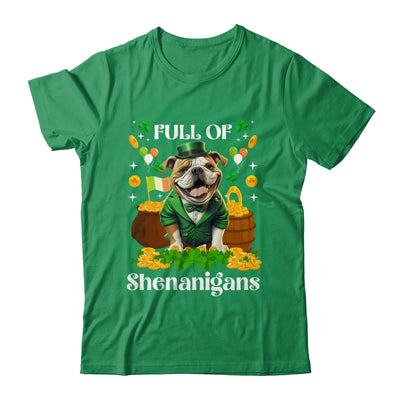 Full Of Shenanigans Bulldog St Patrick's Day Dog Shirt & Tank Top | teecentury