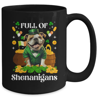 Full Of Shenanigans Bulldog St Patrick's Day Dog Mug | teecentury