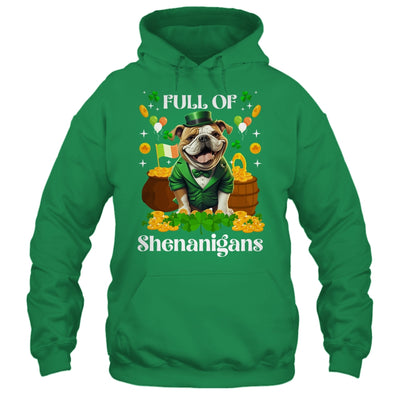 Full Of Shenanigans Bulldog St Patrick's Day Dog Shirt & Tank Top | teecentury