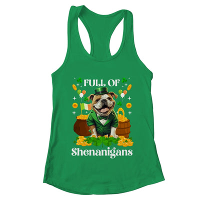 Full Of Shenanigans Bulldog St Patrick's Day Dog Shirt & Tank Top | teecentury