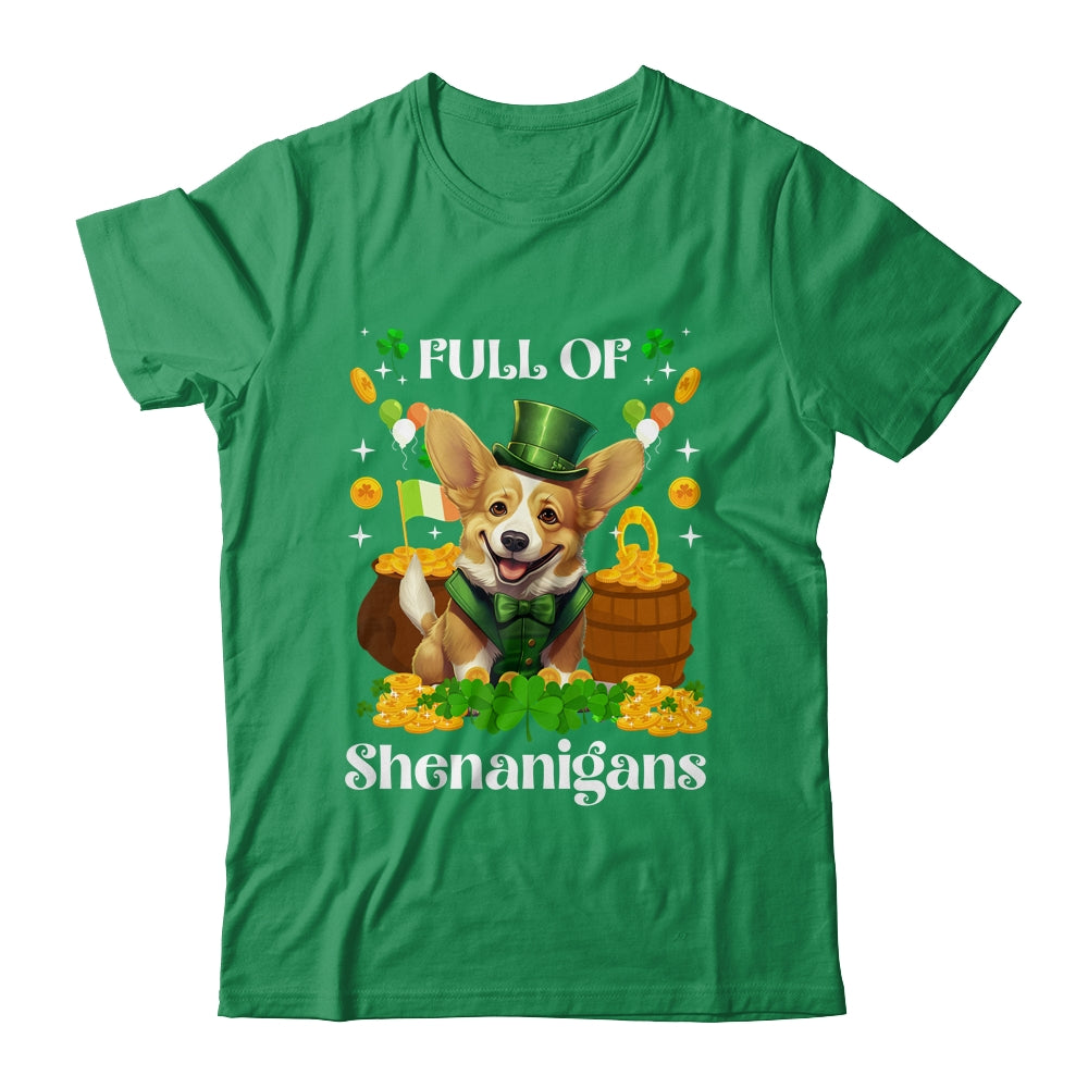 Full Of Shenanigans Corgi St Patrick's Day Dog Shirt & Tank Top | teecentury