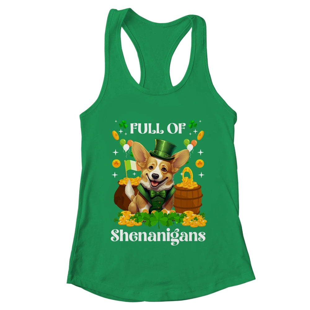Full Of Shenanigans Corgi St Patrick's Day Dog Shirt & Tank Top | teecentury