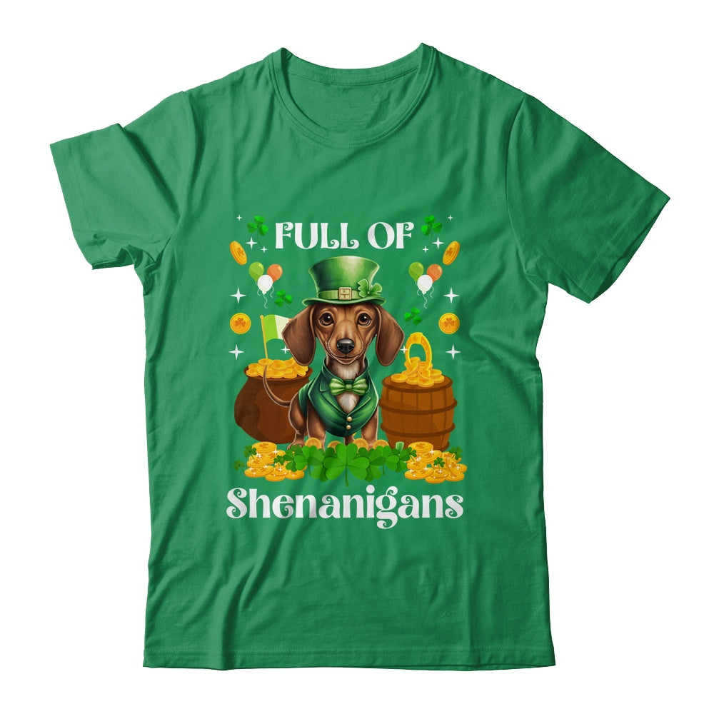 Full Of Shenanigans Dachshund St Patrick's Day Dog Shirt & Tank Top | teecentury