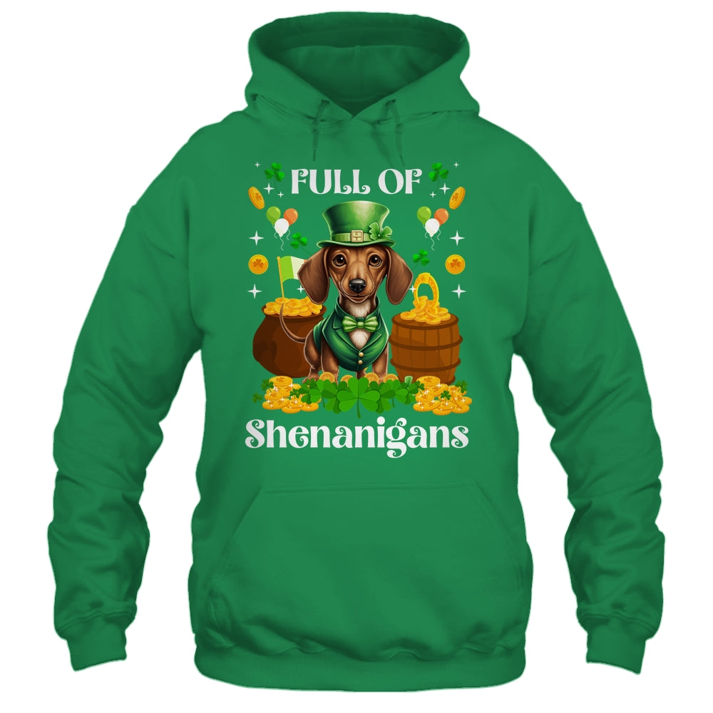 Full Of Shenanigans Dachshund St Patrick's Day Dog Shirt & Tank Top | teecentury