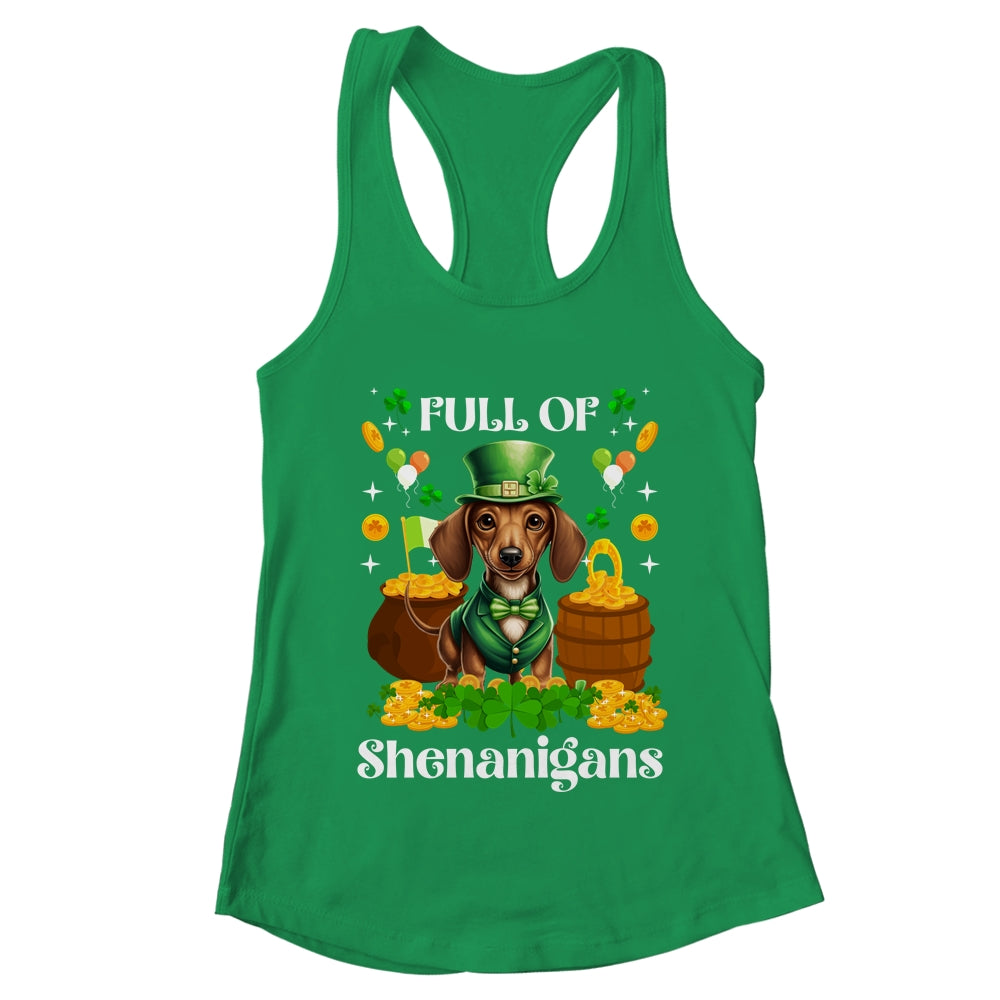 Full Of Shenanigans Dachshund St Patrick's Day Dog Shirt & Tank Top | teecentury