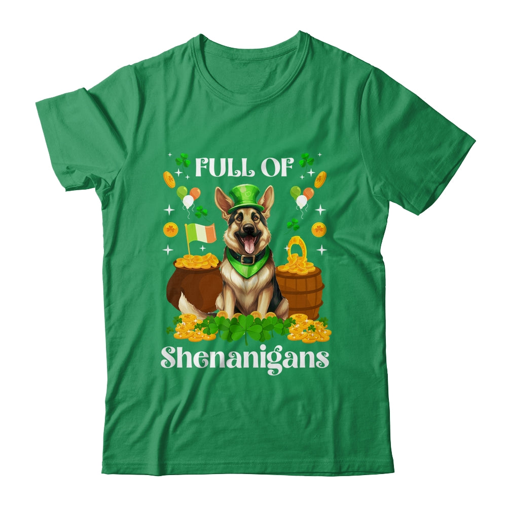 Full Of Shenanigans German Shepherd St Patrick's Day Dog Shirt & Tank Top | teecentury