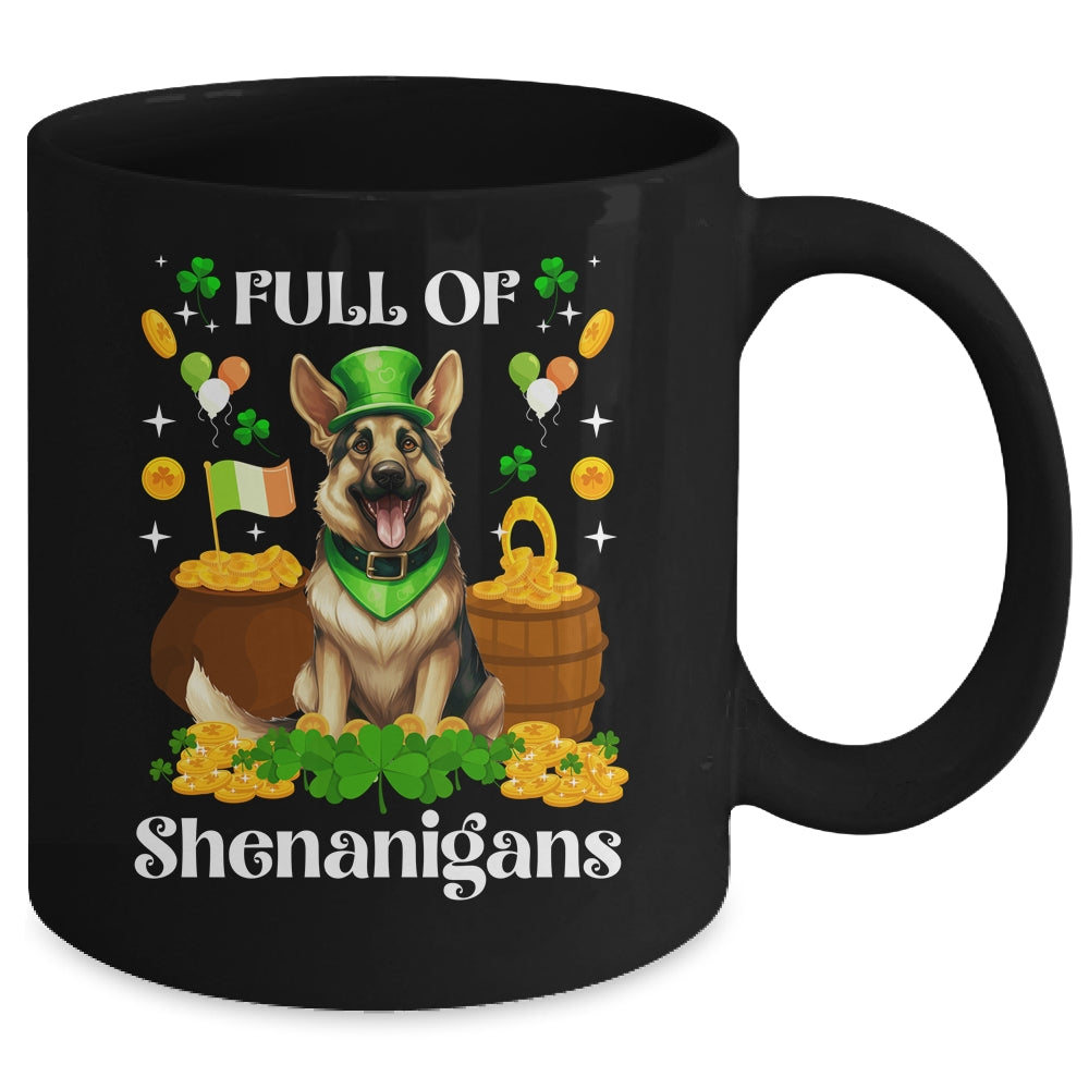 Full Of Shenanigans German Shepherd St Patrick's Day Dog Mug | teecentury