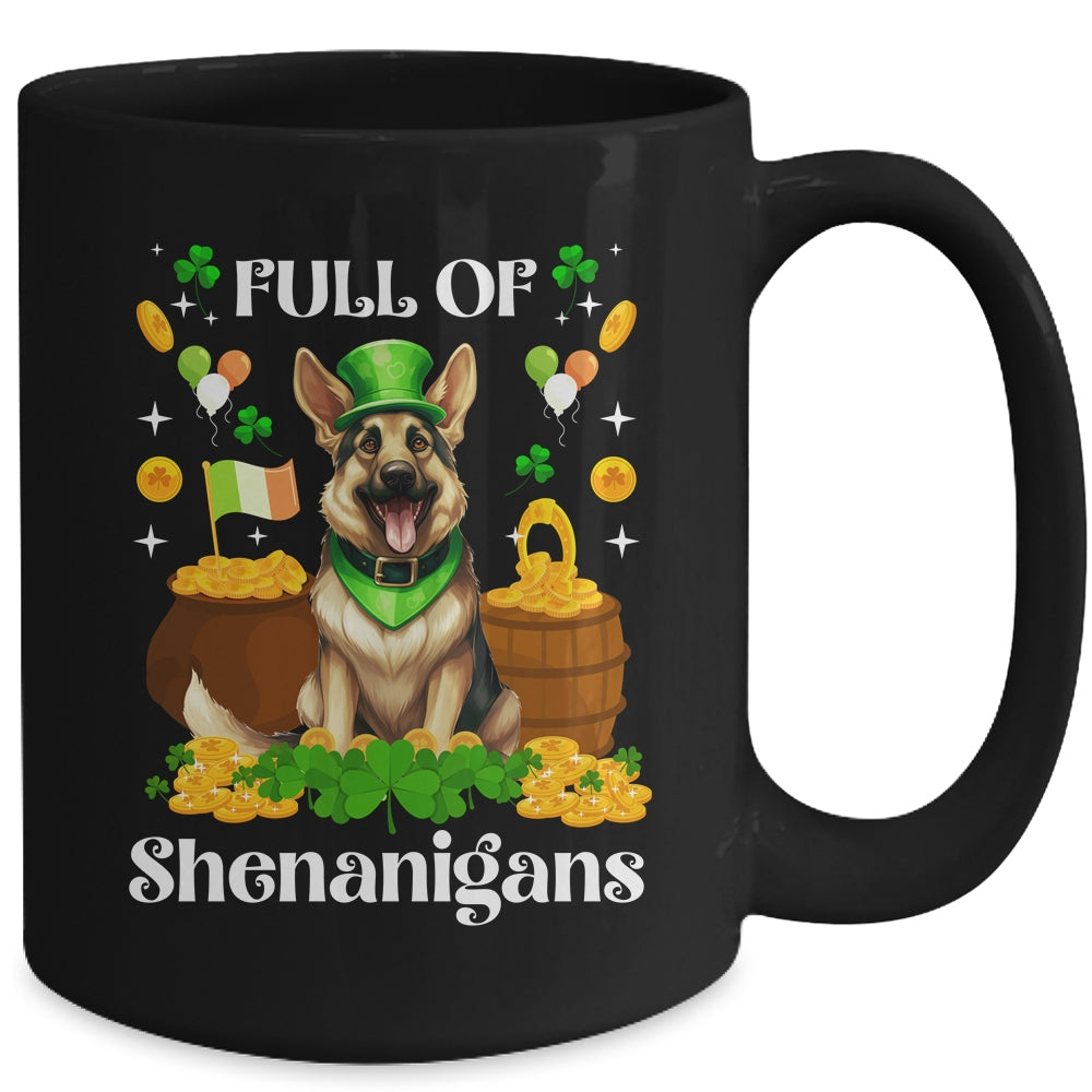 Full Of Shenanigans German Shepherd St Patrick's Day Dog Mug | teecentury