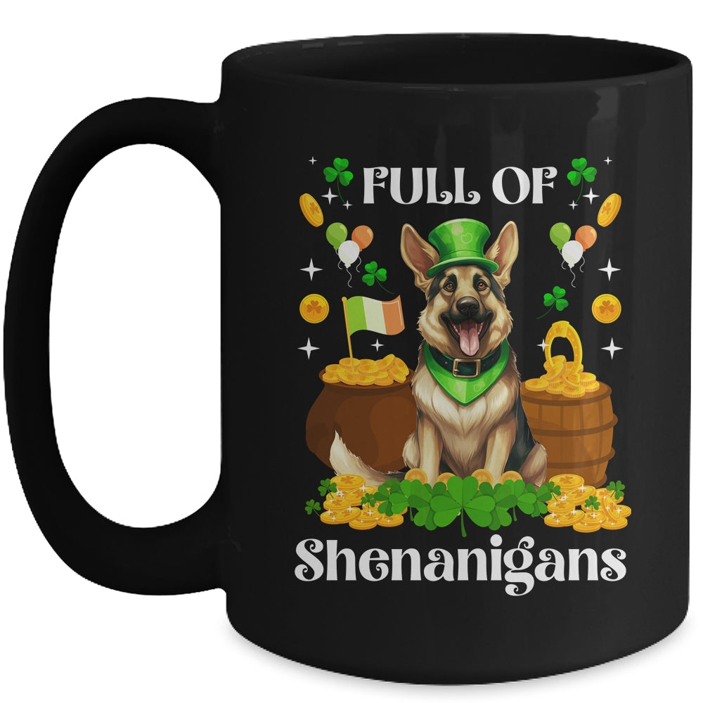 Full Of Shenanigans German Shepherd St Patrick's Day Dog Mug | teecentury