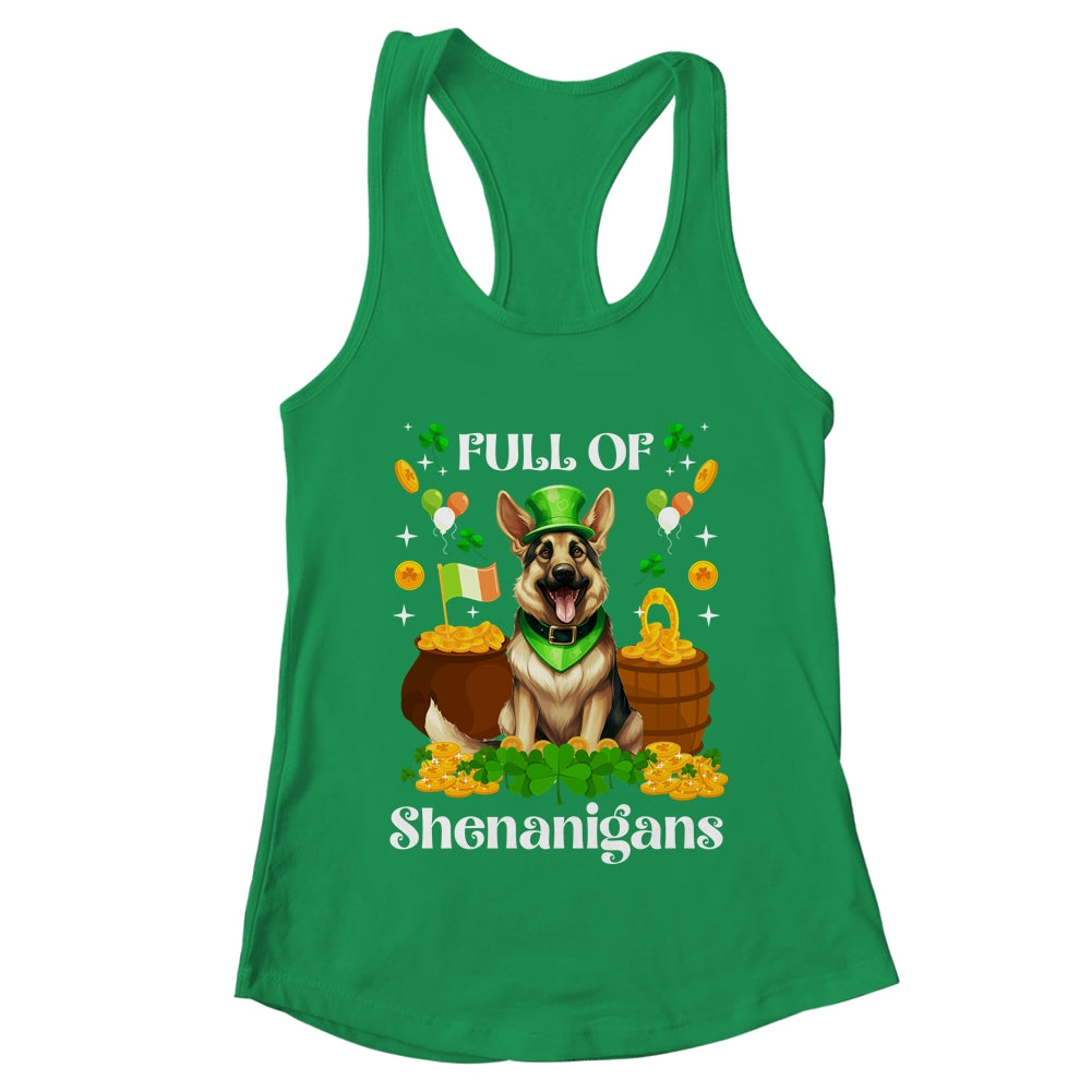 Full Of Shenanigans German Shepherd St Patrick's Day Dog Shirt & Tank Top | teecentury