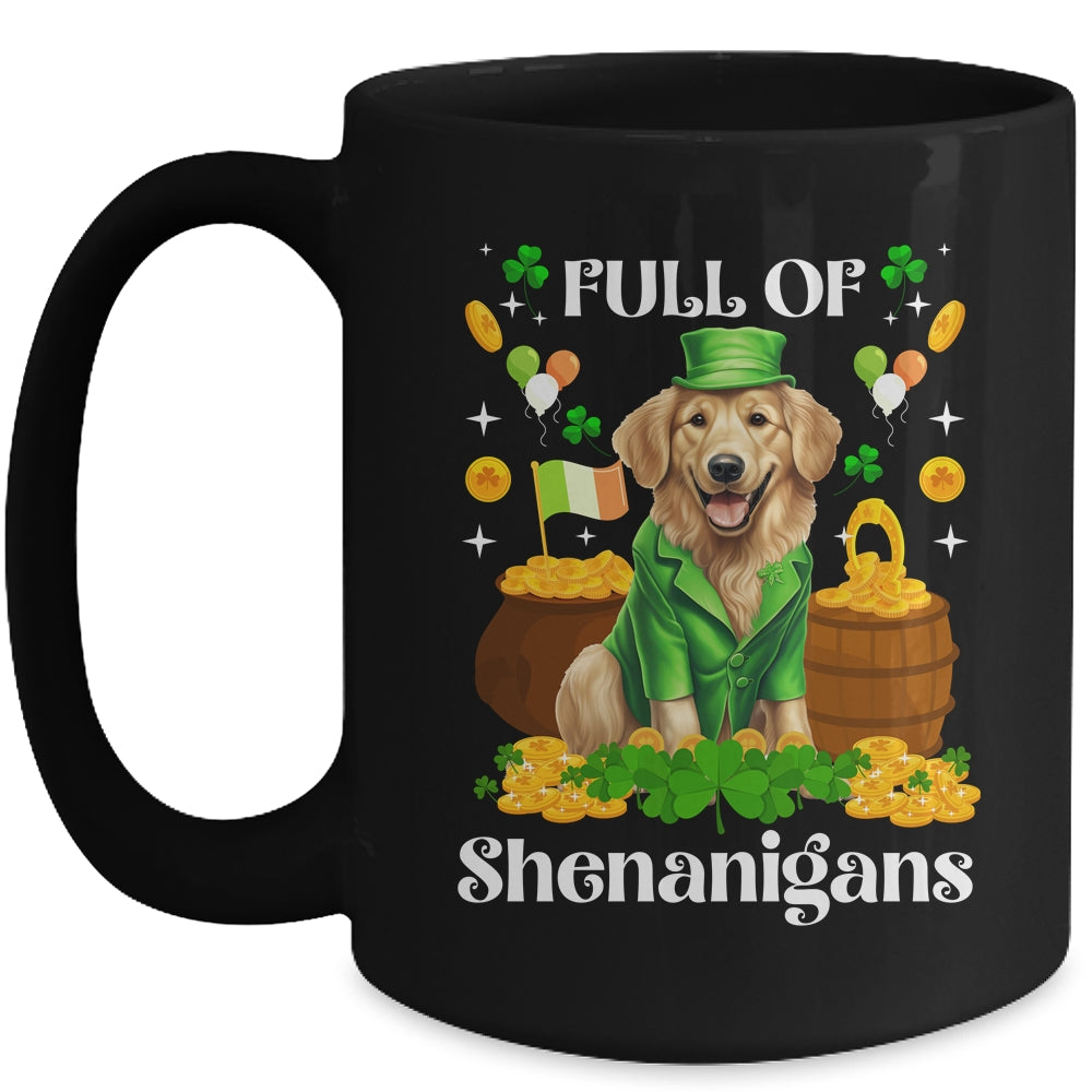 Full Of Shenanigans Golden Retriever St Patrick's Day Dog Mug | teecentury