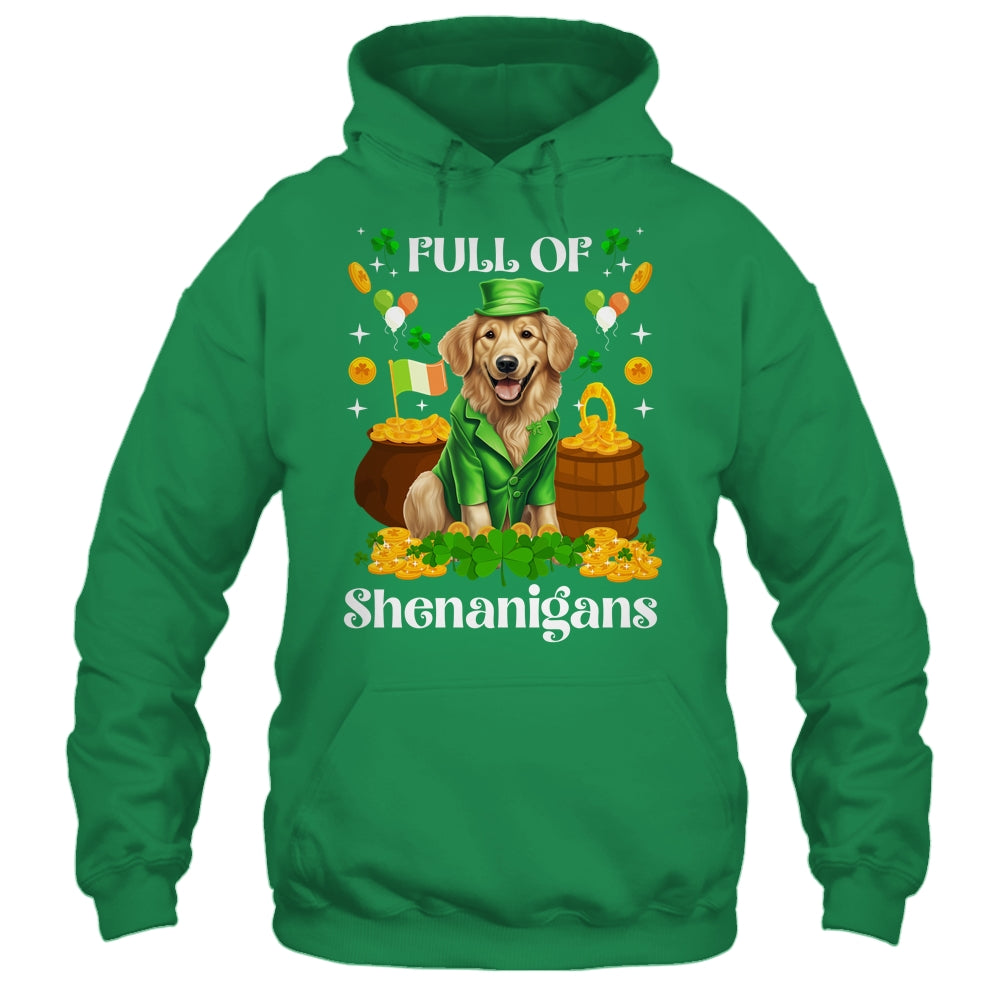 Full Of Shenanigans Golden Retriever St Patrick's Day Dog Shirt & Tank Top | teecentury