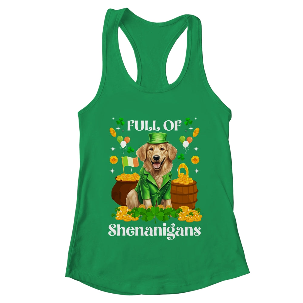 Full Of Shenanigans Golden Retriever St Patrick's Day Dog Shirt & Tank Top | teecentury
