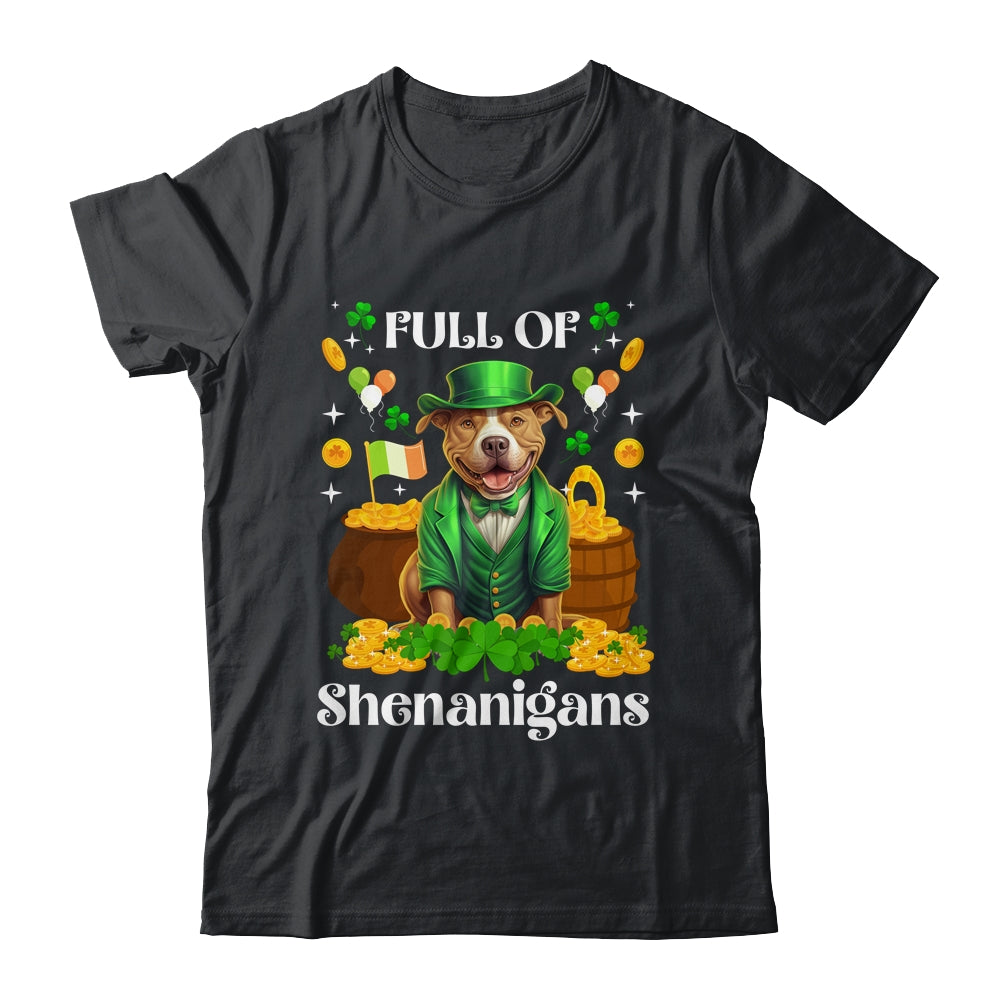 Full Of Shenanigans Pitbull St Patrick's Day Dog Shirt & Tank Top | teecentury