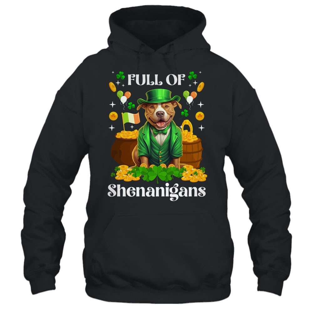 Full Of Shenanigans Pitbull St Patrick's Day Dog Shirt & Tank Top | teecentury