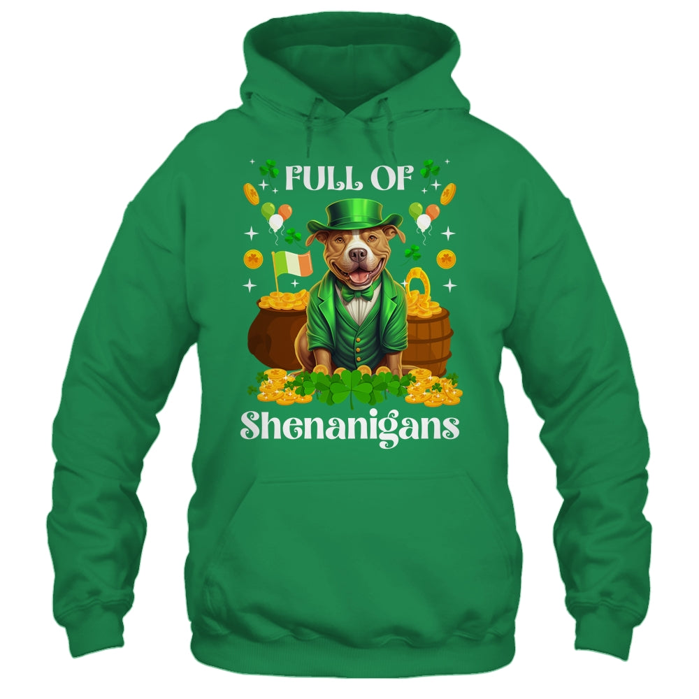 Full Of Shenanigans Pitbull St Patrick's Day Dog Shirt & Tank Top | teecentury