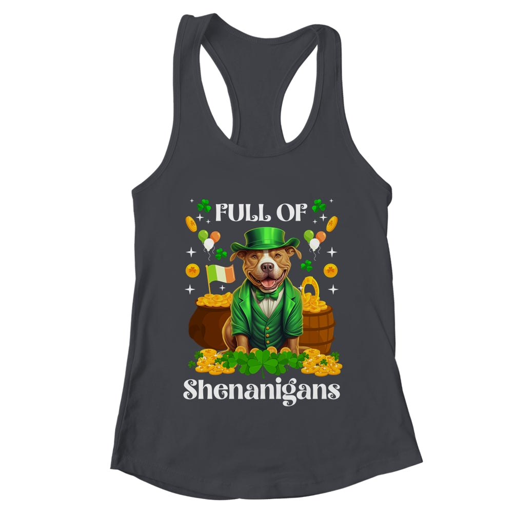 Full Of Shenanigans Pitbull St Patrick's Day Dog Shirt & Tank Top | teecentury