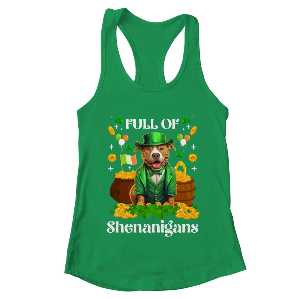 Full Of Shenanigans Pitbull St Patrick's Day Dog Shirt & Tank Top | teecentury