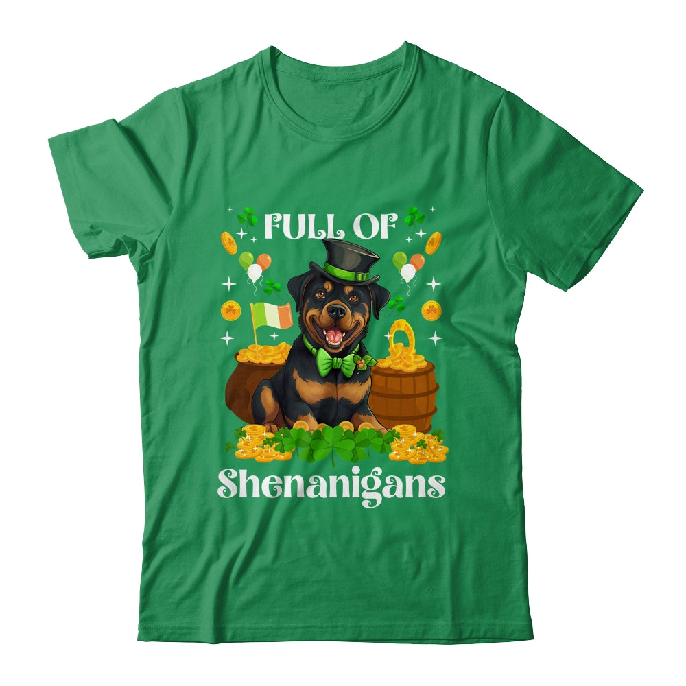 Full Of Shenanigans Rottweiler St Patrick's Day Dog Shirt & Tank Top | teecentury
