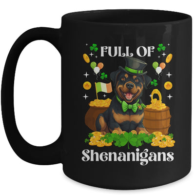 Full Of Shenanigans Rottweiler St Patrick's Day Dog Mug | teecentury