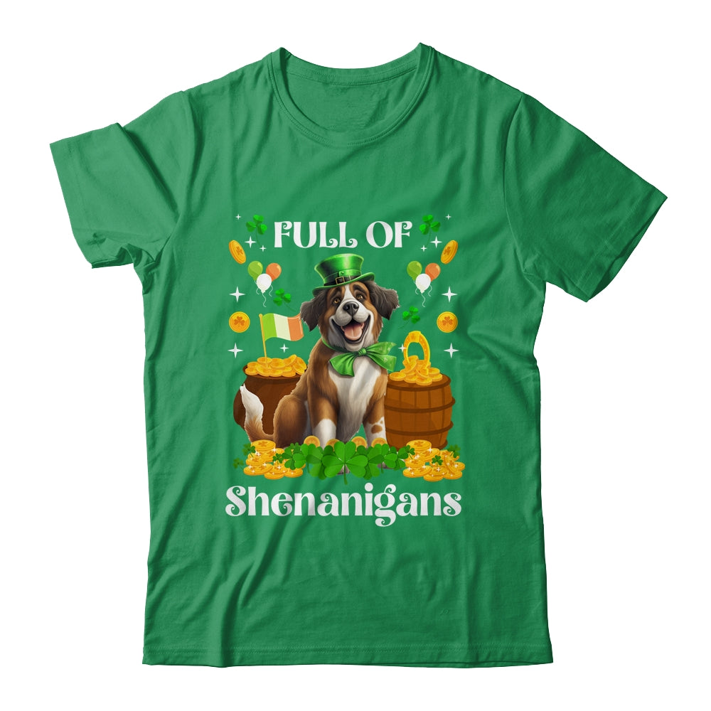 Full Of Shenanigans Saint Bernard St Patrick's Day Dog Shirt & Tank Top | teecentury