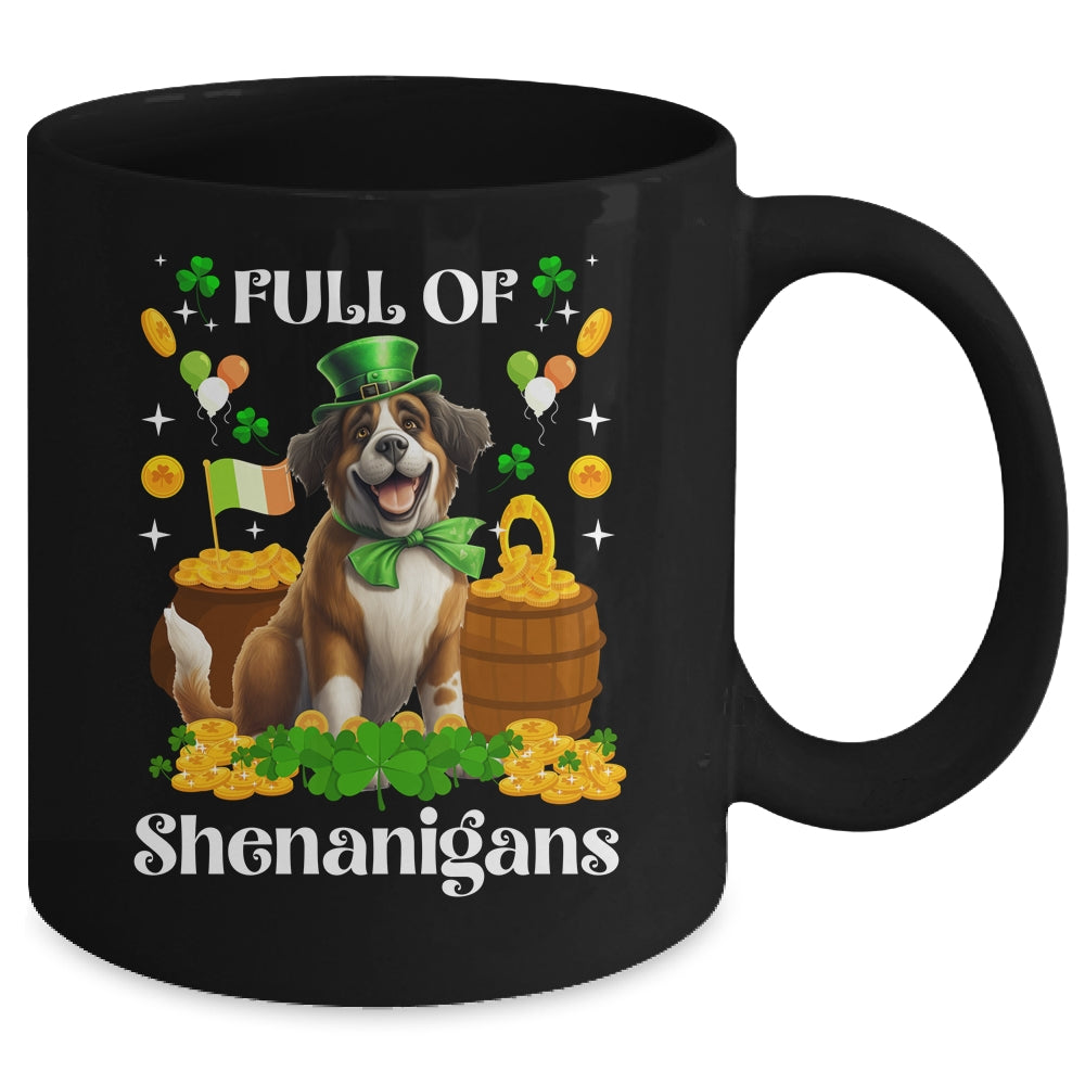 Full Of Shenanigans Saint Bernard St Patrick's Day Dog Mug | teecentury