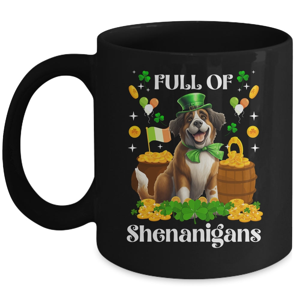 Full Of Shenanigans Saint Bernard St Patrick's Day Dog Mug | teecentury