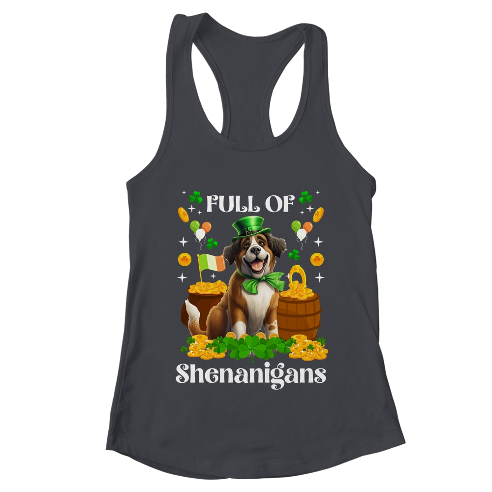 Full Of Shenanigans Saint Bernard St Patrick's Day Dog Shirt & Tank Top | teecentury