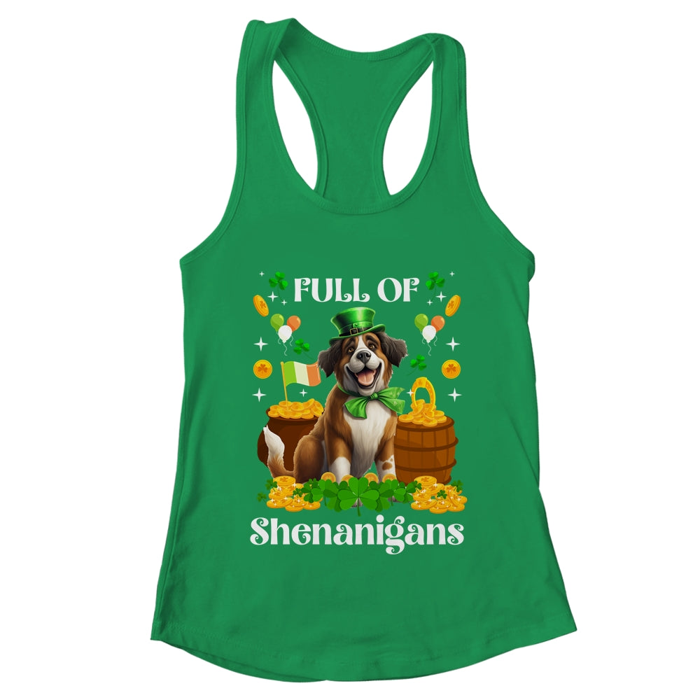 Full Of Shenanigans Saint Bernard St Patrick's Day Dog Shirt & Tank Top | teecentury