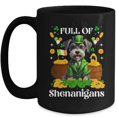 Full Of Shenanigans Schnauzer St Patrick's Day Dog Mug | teecentury