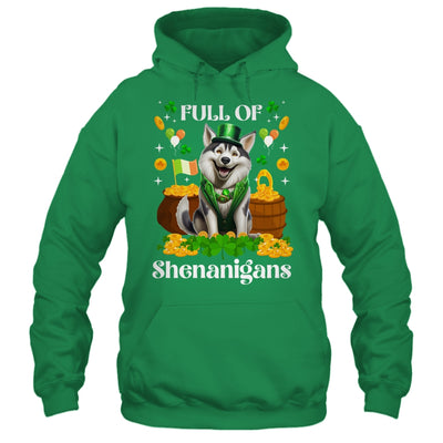 Full Of Shenanigans Siberian Husky St Patrick's Day Dog Shirt & Tank Top | teecentury