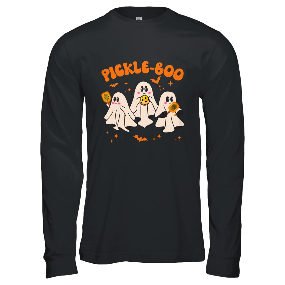 Fun Pickle-boo Ghost Playing Pickleball Halloween Paddleball Shirt & Hoodie | teecentury