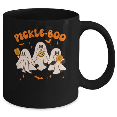Fun Pickle-boo Ghost Playing Pickleball Halloween Paddleball Mug | teecentury