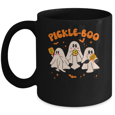 Fun Pickle-boo Ghost Playing Pickleball Halloween Paddleball Mug | teecentury