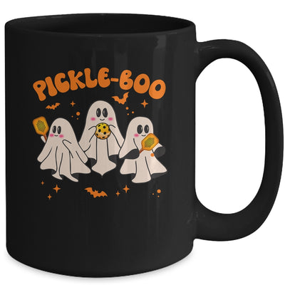Fun Pickle-boo Ghost Playing Pickleball Halloween Paddleball Mug | teecentury
